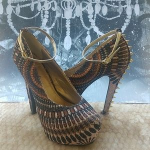 Stiletto spiked heels